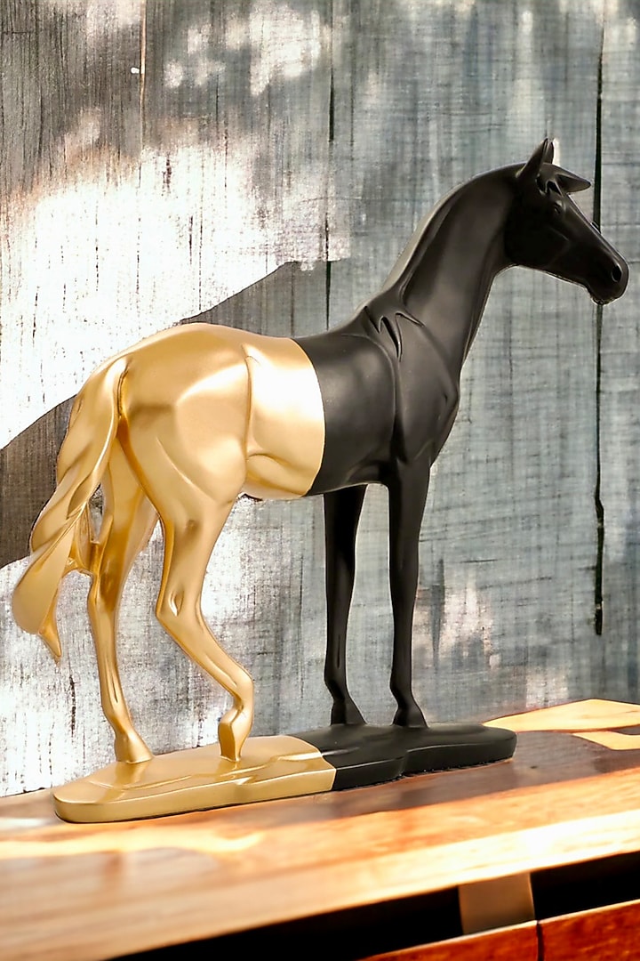 Black & Gold Resin Matte Finish Decor Accent by Elysian Home at Pernia's Pop Up Shop