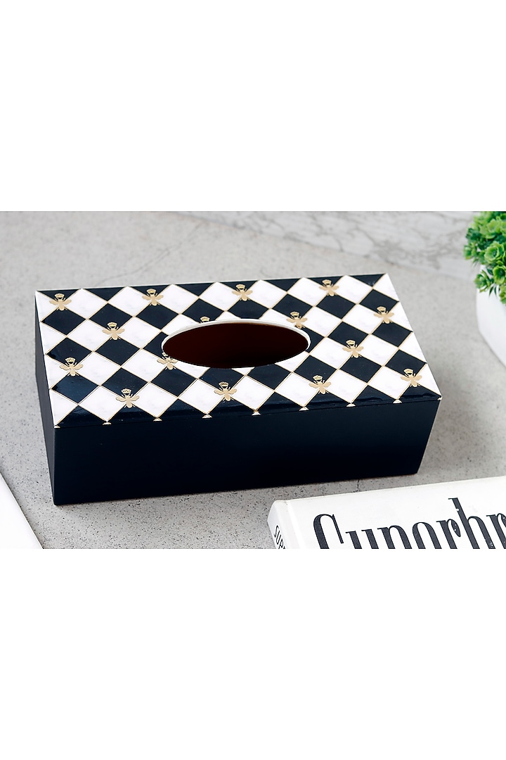 Black Leatherette Tissue Holder by Elysian Home at Pernia's Pop Up Shop