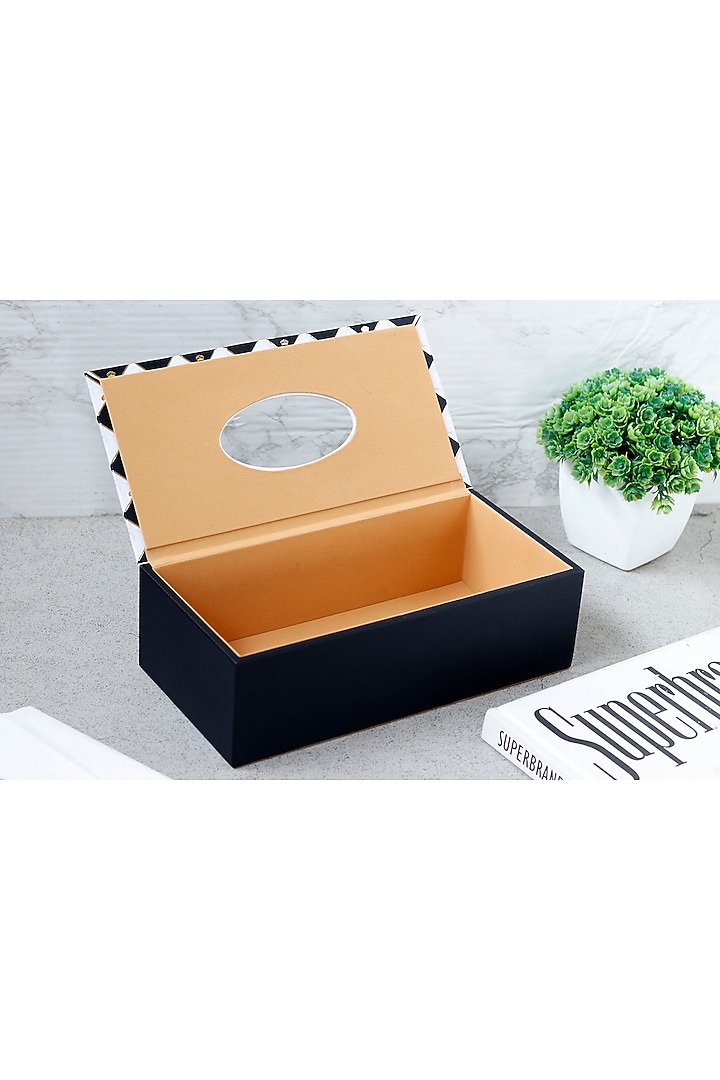 Black Leatherette Tissue Holder by Elysian Home at Pernia's Pop Up Shop