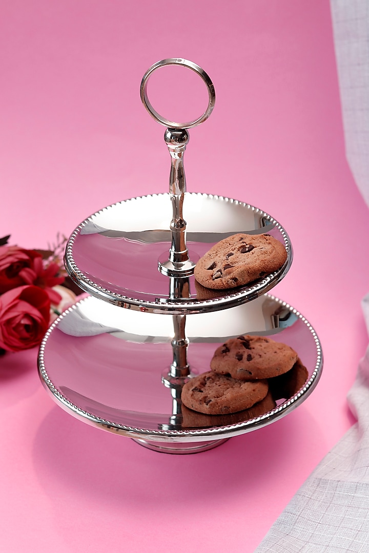 Chrome Stainless Steel Cake Stand by Elysian Home