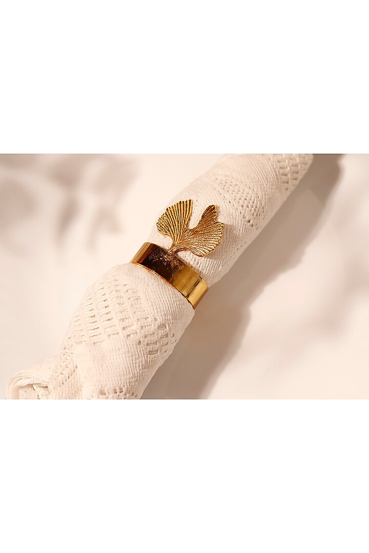 Gold Brass Crown Napkin Rings Set (Set of 6) by Elysian Home at Pernia's Pop Up Shop