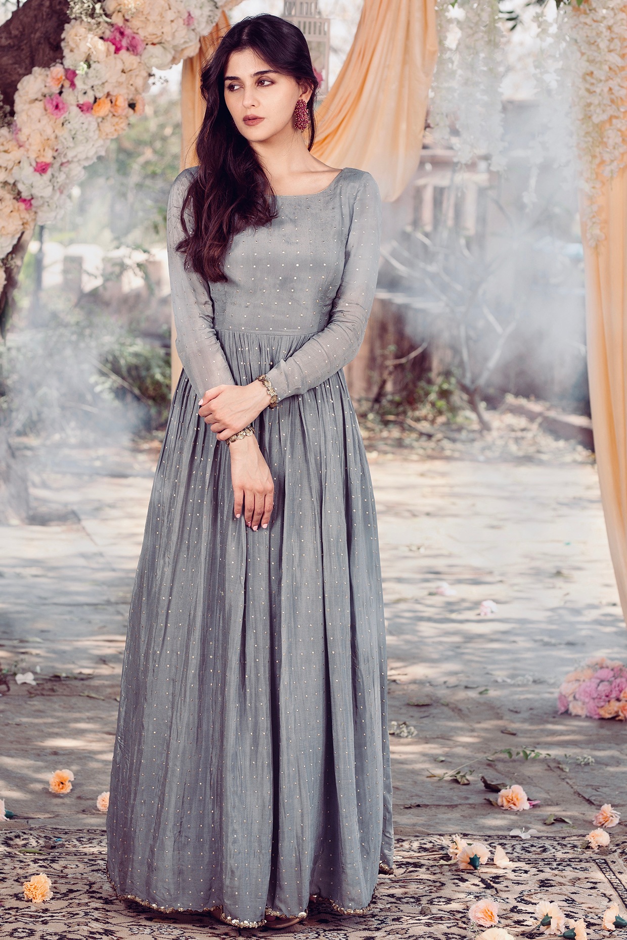 Modern Grey Hijab Evening Dress 22321GR - Neva-style.com