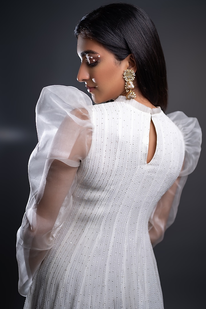 Ivory Embroidered Wedding Anarkali by El:sian Studeios at Pernia's Pop Up Shop