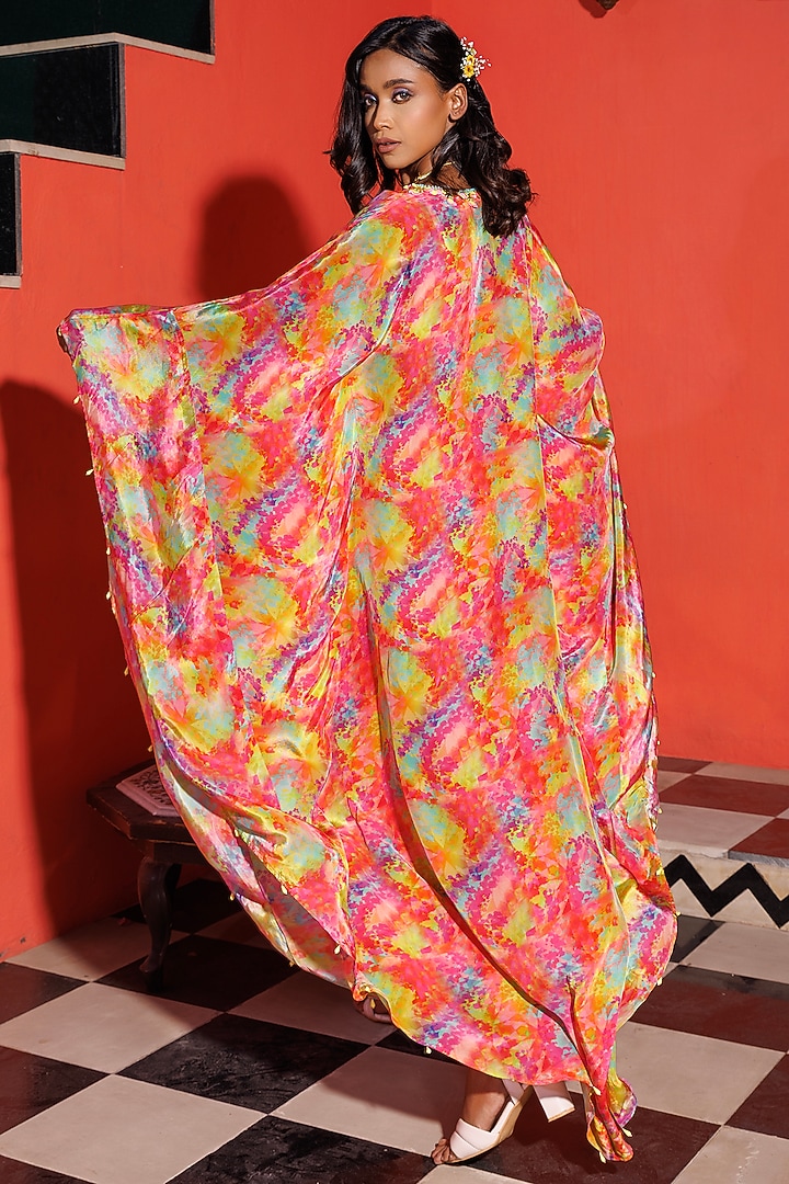 Multi Colored Kaftan With Print by Elena Singh at Pernia's Pop Up Shop