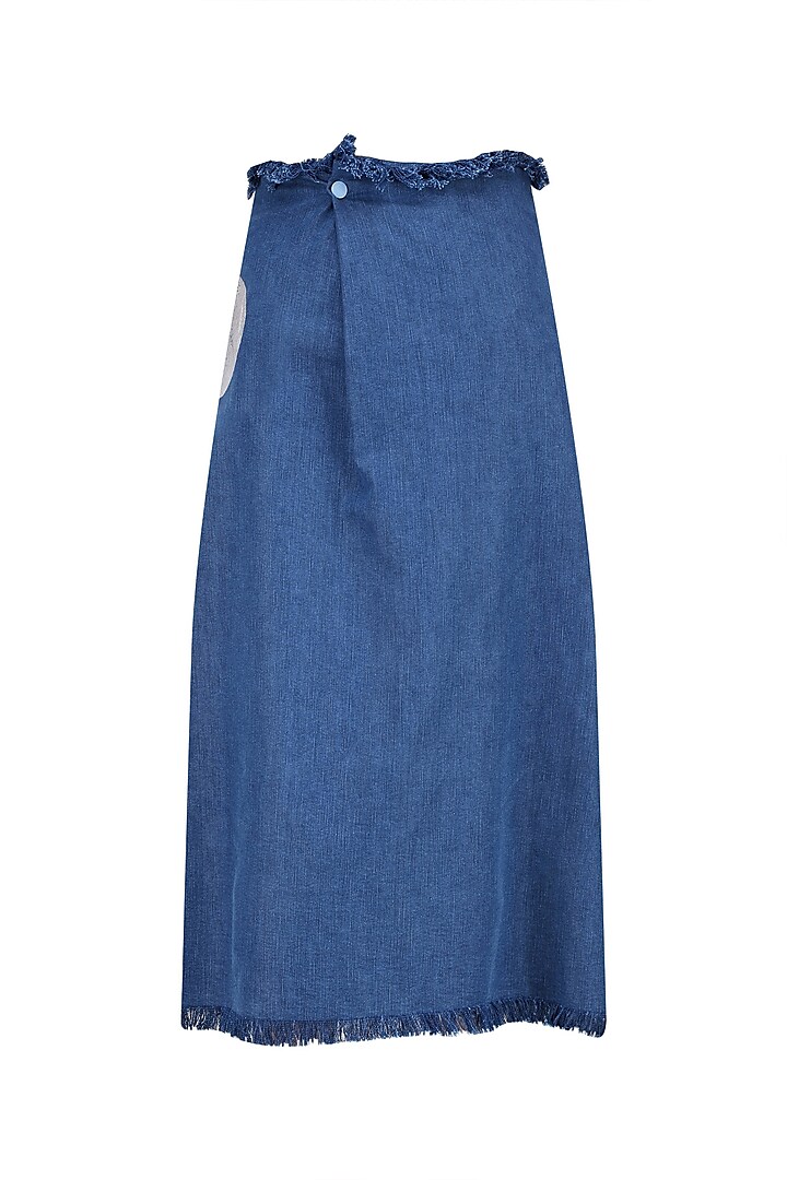 Medium Blue Button Up Midi Skirt by Kanelle