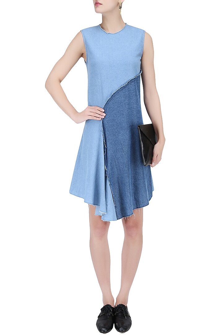 Two tone drape dress available only at Pernia 