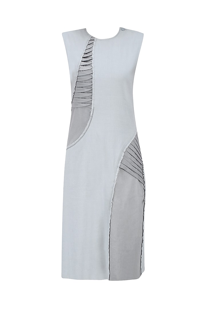 Light Grey Pleat Stream Dress by Kanelle