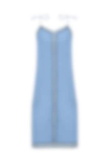 Light Blue Texture Tie Up Slip Dress by Kanelle