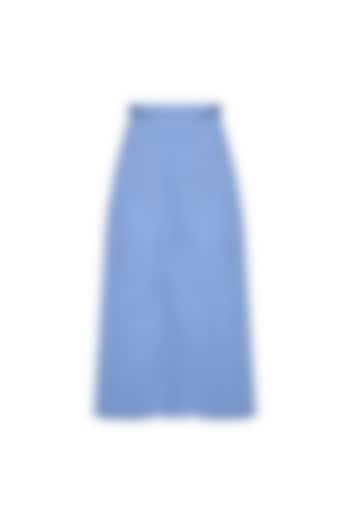Light Blue Pleated Belt Skirt by Kanelle