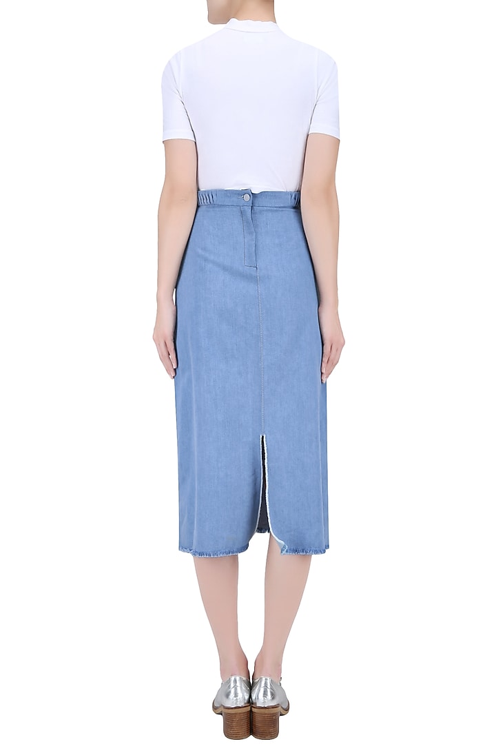 Light blue pleated belt skirt available only at Pernia's Pop Up Shop.