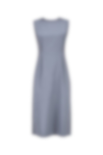 Grey Side Textured Mesh Detail Dress by Kanelle
