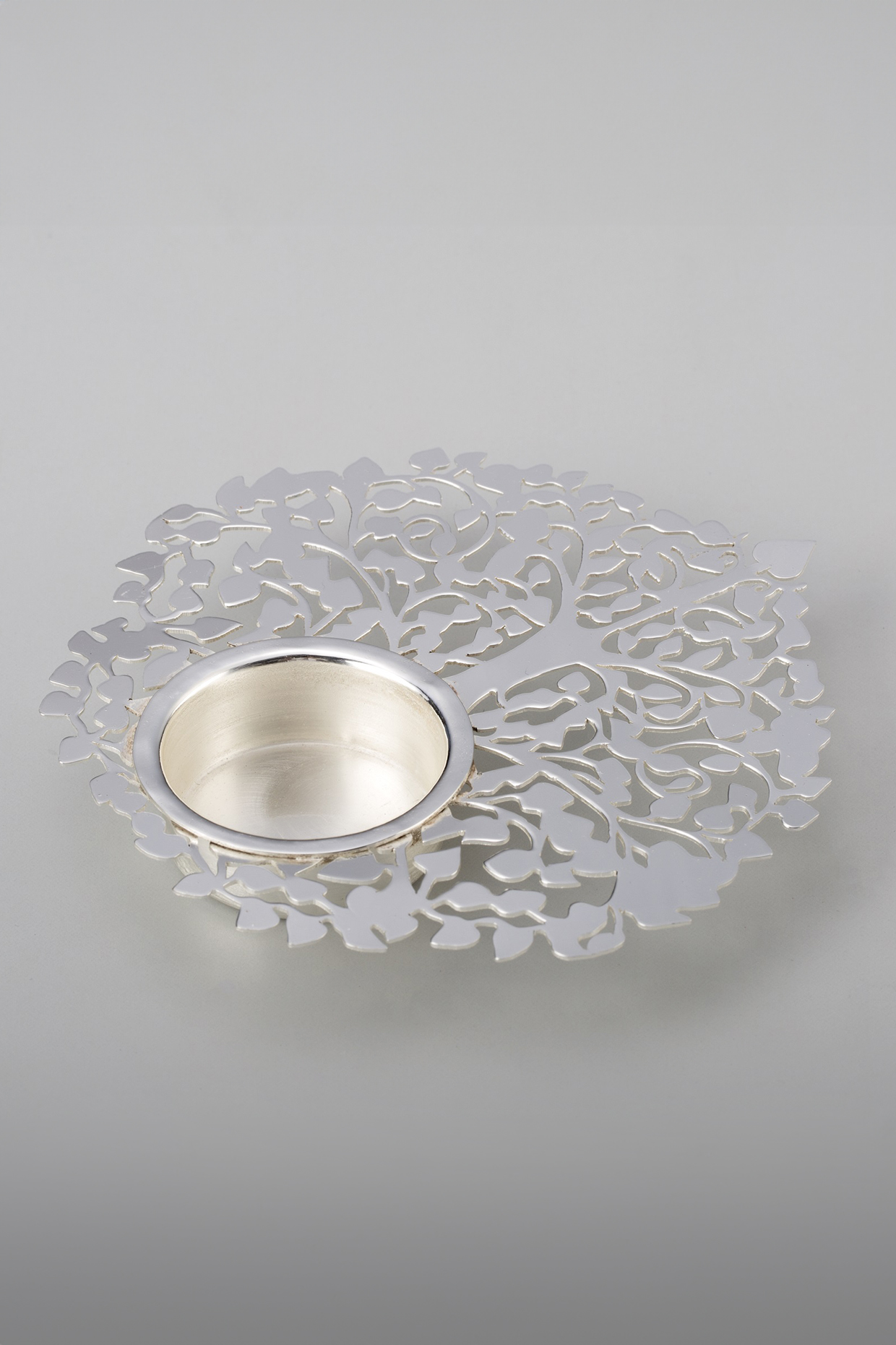 Silver Plated Brass Tea-Light Holder by EL'UNIQUE at Pernia's Pop Up Shop
