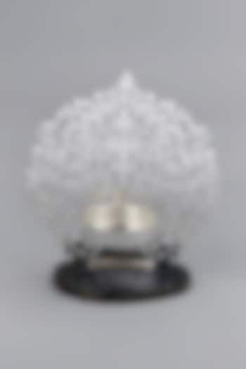 Silver Plated & Quartz Stone Tea-Light Holder by EL'UNIQUE