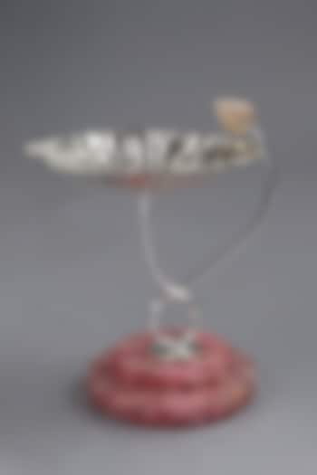 Silver Plated Brass & Agate Stone Lotus Leaf Nut Bowl by EL'UNIQUE at Pernia's Pop Up Shop