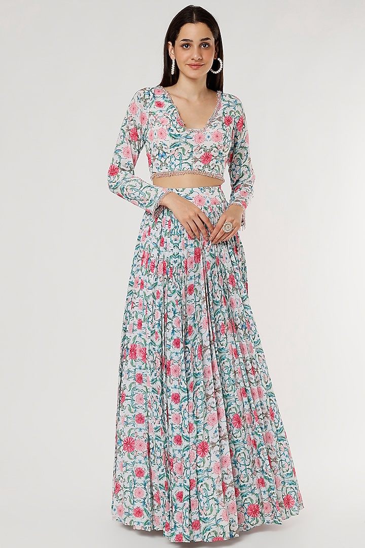 Multi-Colored Printed Lehenga Set by Empress by Arefa at Pernia's Pop Up Shop