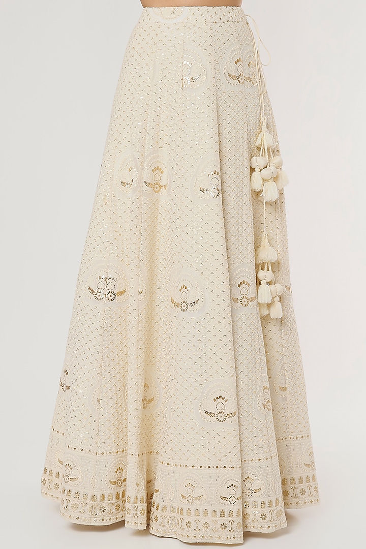 Off-White Embroidered Wedding Lehenga Set by Empress by Arefa at Pernia's Pop Up Shop