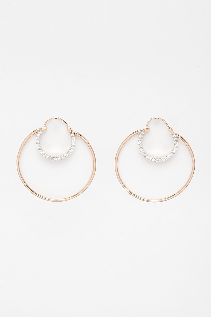 Rose Gold Finish Layered Hoop Earrings by EMBLAZE JEWELLERY at Pernia's Pop Up Shop