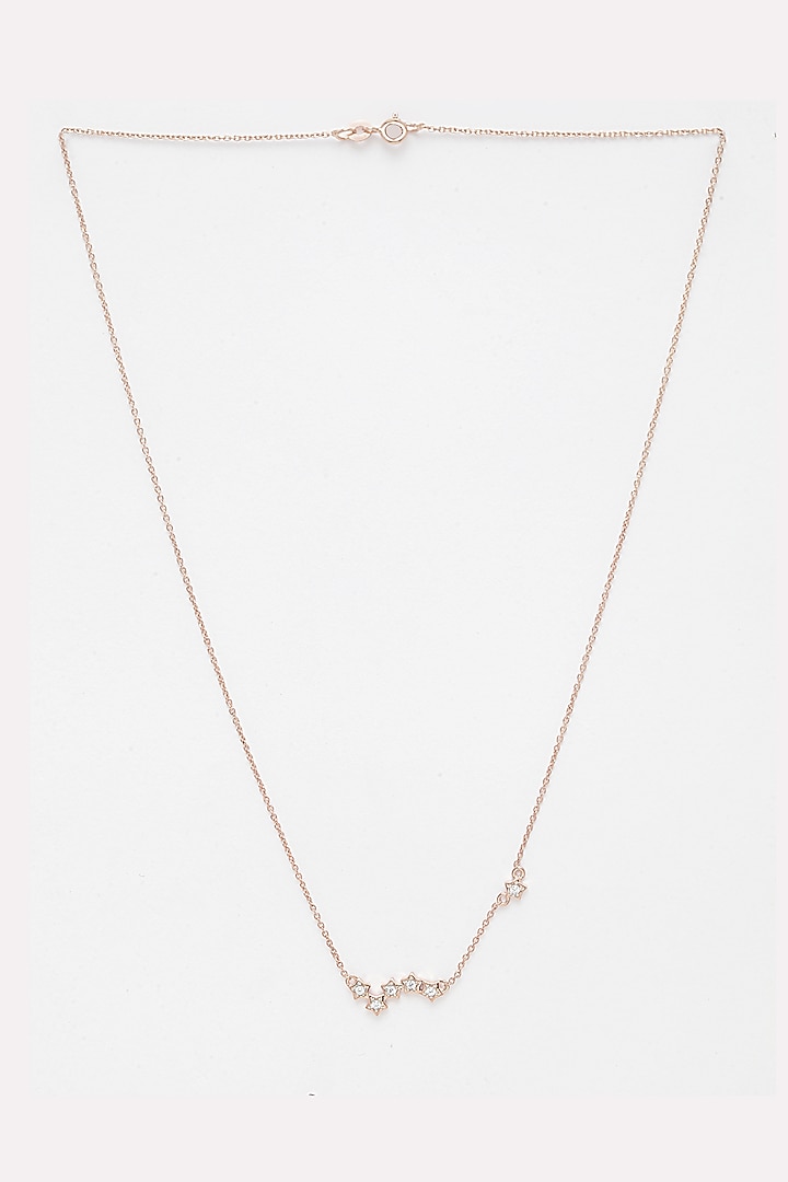 Rose Gold Finish CZ Stone Necklace by EMBLAZE JEWELLERY at Pernia's Pop Up Shop