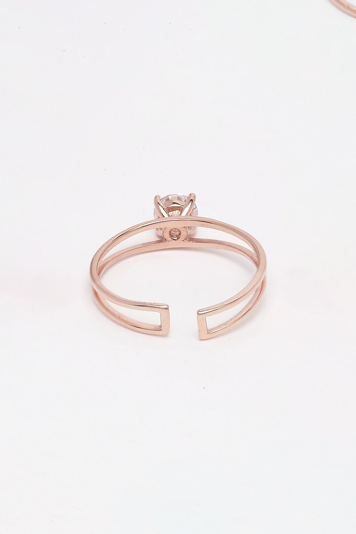 Rose Gold Finish Adjustable Ring by EMBLAZE JEWELLERY at Pernia's Pop Up Shop