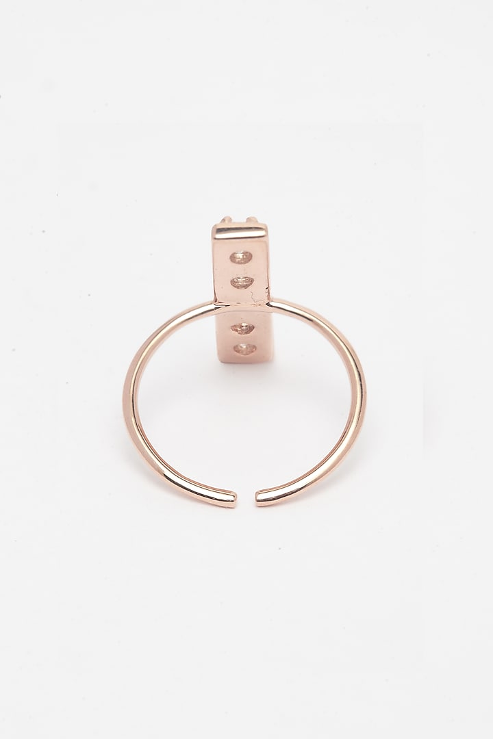 Rose Gold Finish CZ Adjustable Ring by EMBLAZE JEWELLERY at Pernia's Pop Up Shop