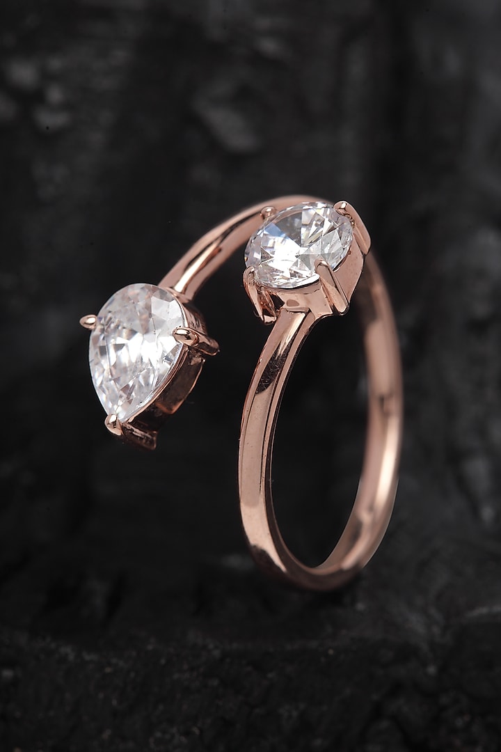 Rose Gold Finish Adjustable Drop Earrings by EMBLAZE JEWELLERY at Pernia's Pop Up Shop