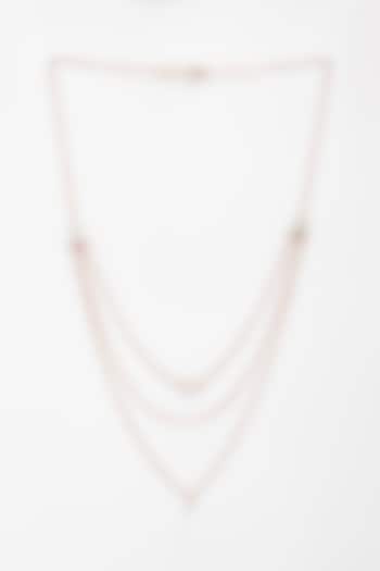 Rose Gold Finish Layered Necklace by EMBLAZE JEWELLERY