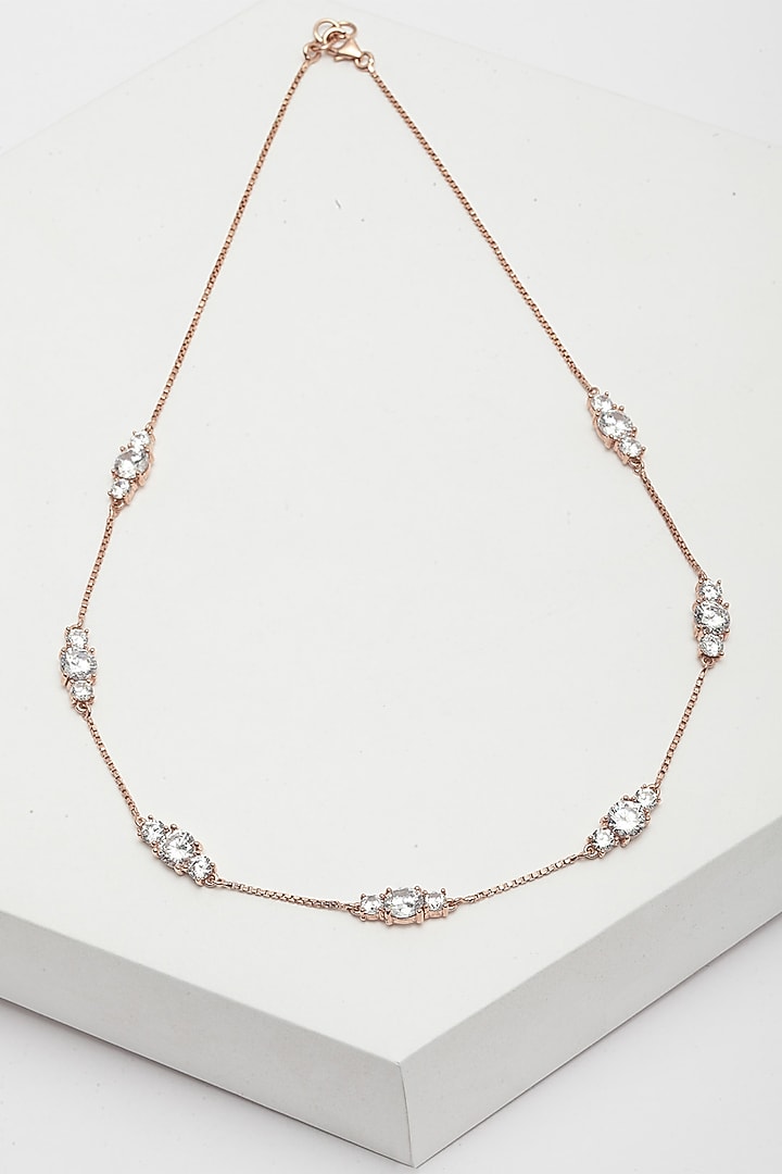 Rose Gold Finish Cluster Necklace by EMBLAZE JEWELLERY at Pernia's Pop Up Shop