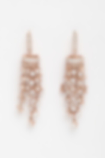 Rose Gold Finish Dangler Long Earrings by EMBLAZE JEWELLERY