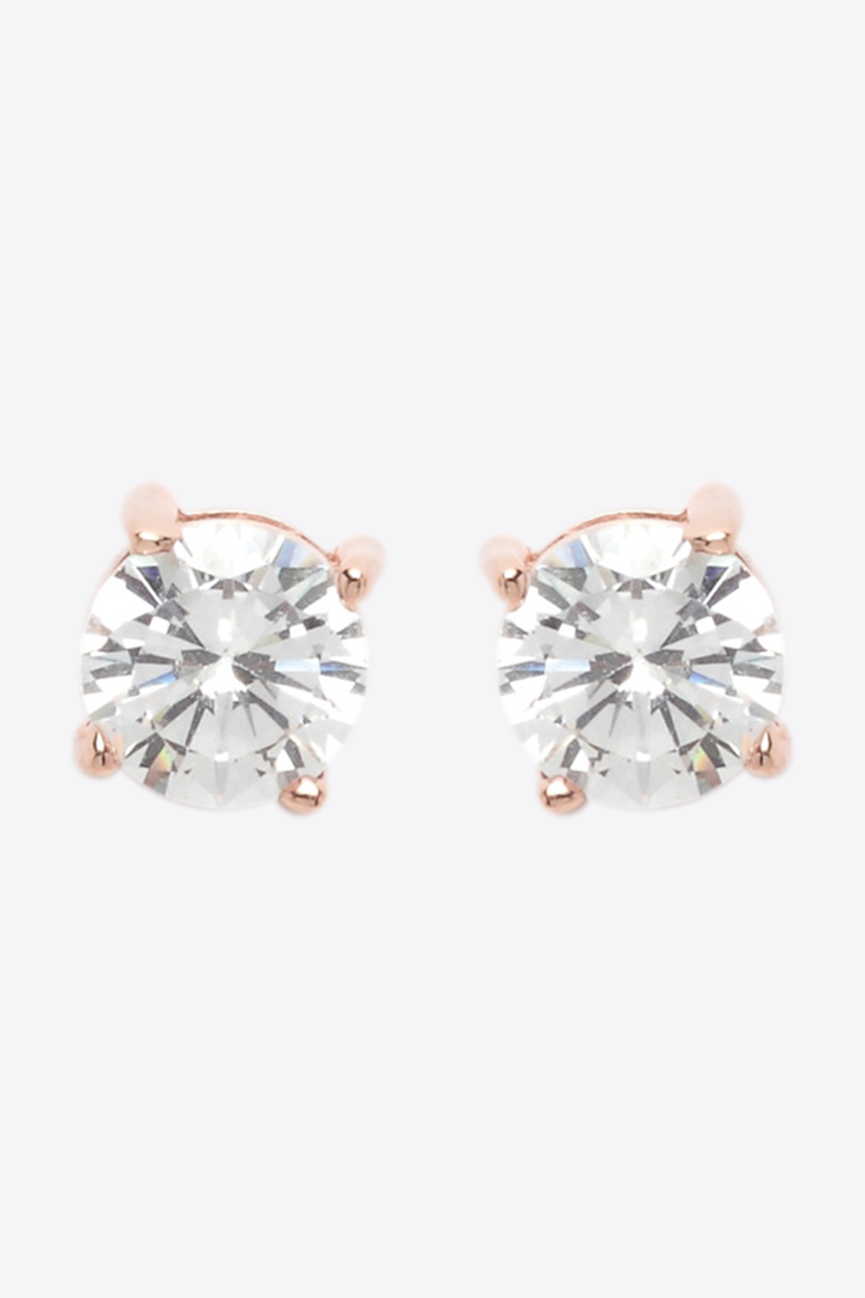 Rose Gold Finish CZ Stud Earrings by EMBLAZE JEWELLERY