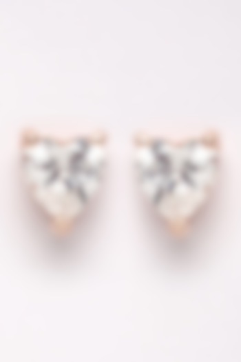 Rosh Gold Finish Stud Earrings In Sterling Silver by EMBLAZE JEWELLERY