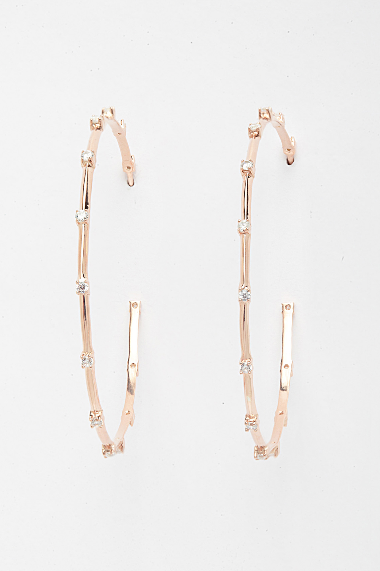 Rose Gold Finish Hoop Earrings In Sterling Silver by EMBLAZE JEWELLERY