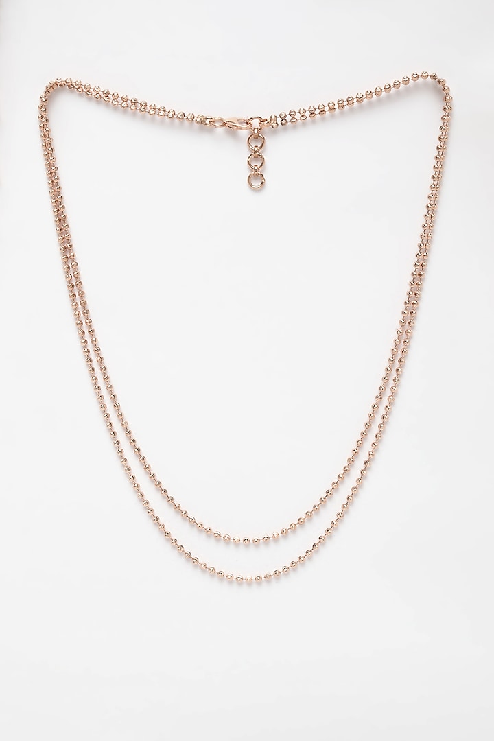 Rose Gold Finish Ball Chain Necklace In Sterling Silver by EMBLAZE JEWELLERY