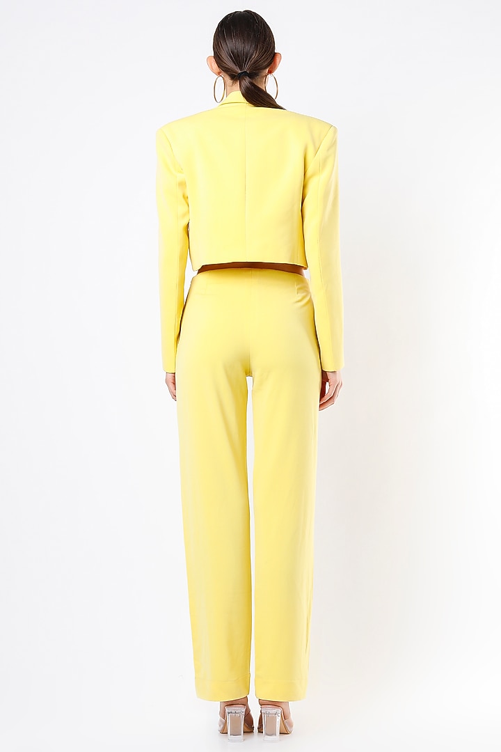 Lemon Yellow Viscose Pant Set by Emblaze at Pernia's Pop Up Shop