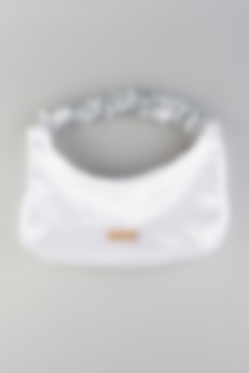 Ivory Handbag With Sequins Work by EMBLAZE  at Pernia's Pop Up Shop