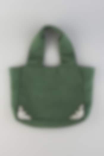 Green Embroidered Handbag by EMBLAZE  at Pernia's Pop Up Shop