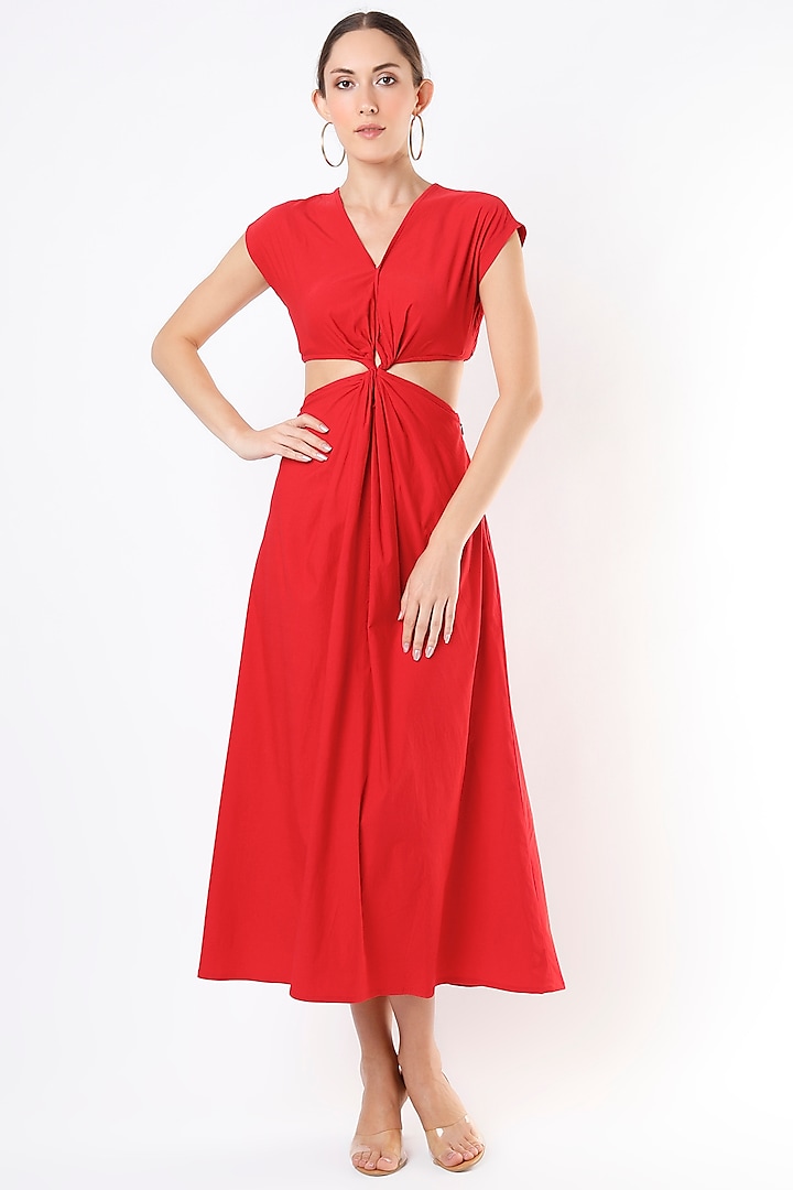 Red Viscose Dress by Emblaze at Pernia's Pop Up Shop