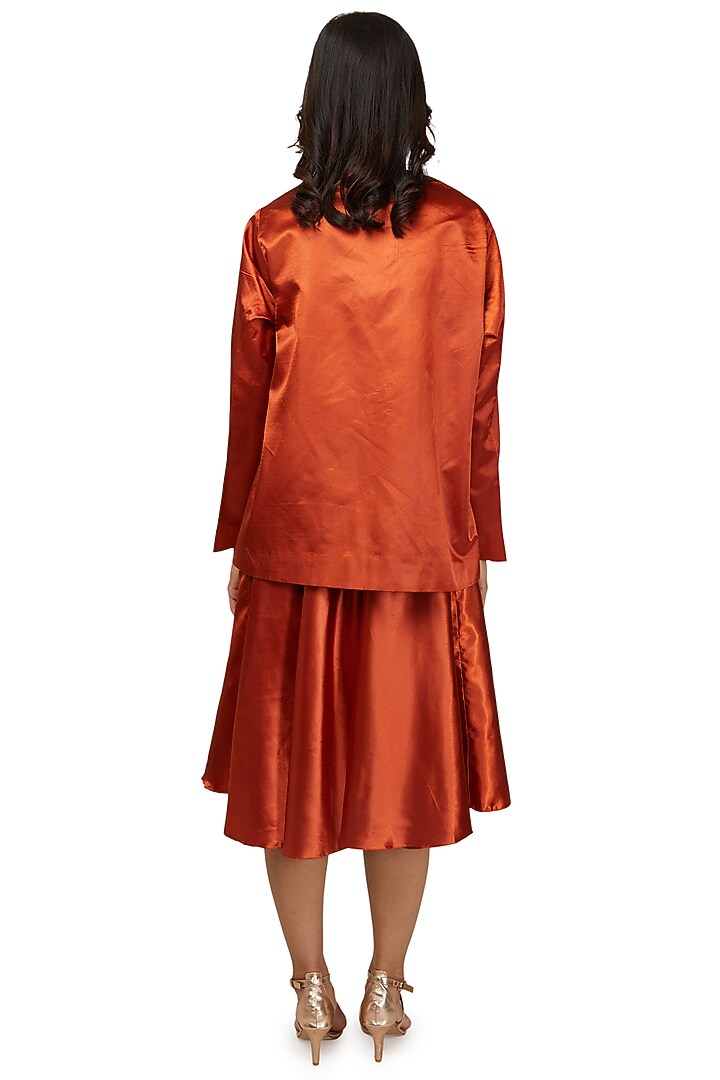 Rust Orange Summer Dress With Jacket by Emblaze at Pernia's Pop Up Shop