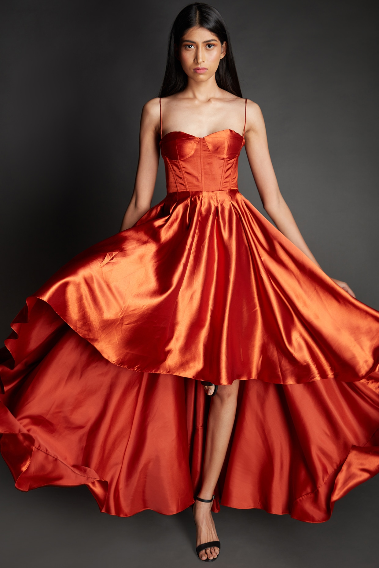 Orange High Low Prom Dresses