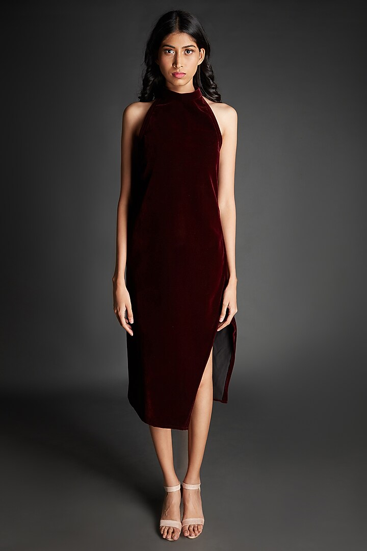 tacky wedding dress bachelorette Burgundy Sparkly Prom Dresses Long V Neck Formal Gown – Lisposa