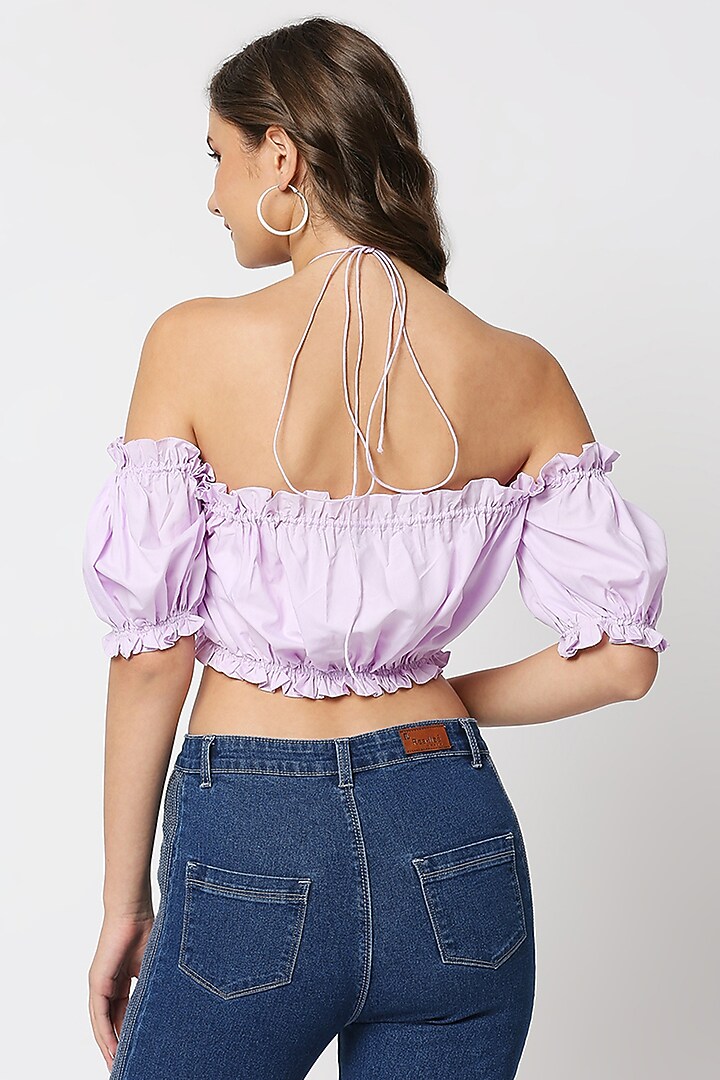 Lilac Cotton Gathered Top by Emblaze at Pernia's Pop Up Shop