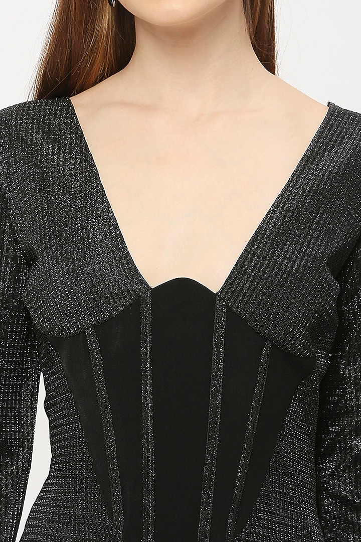 Black Knit Corset Mini Summer Dress by Emblaze at Pernia's Pop Up Shop