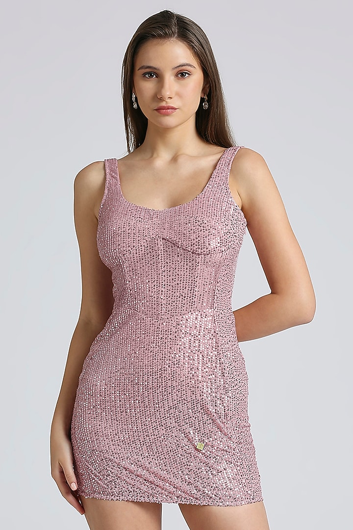 Pink Sequins Mini Corset Summer Dress by Emblaze at Pernia's Pop Up Shop