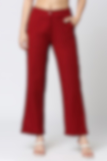 Red Cotton Trousers by Emblaze