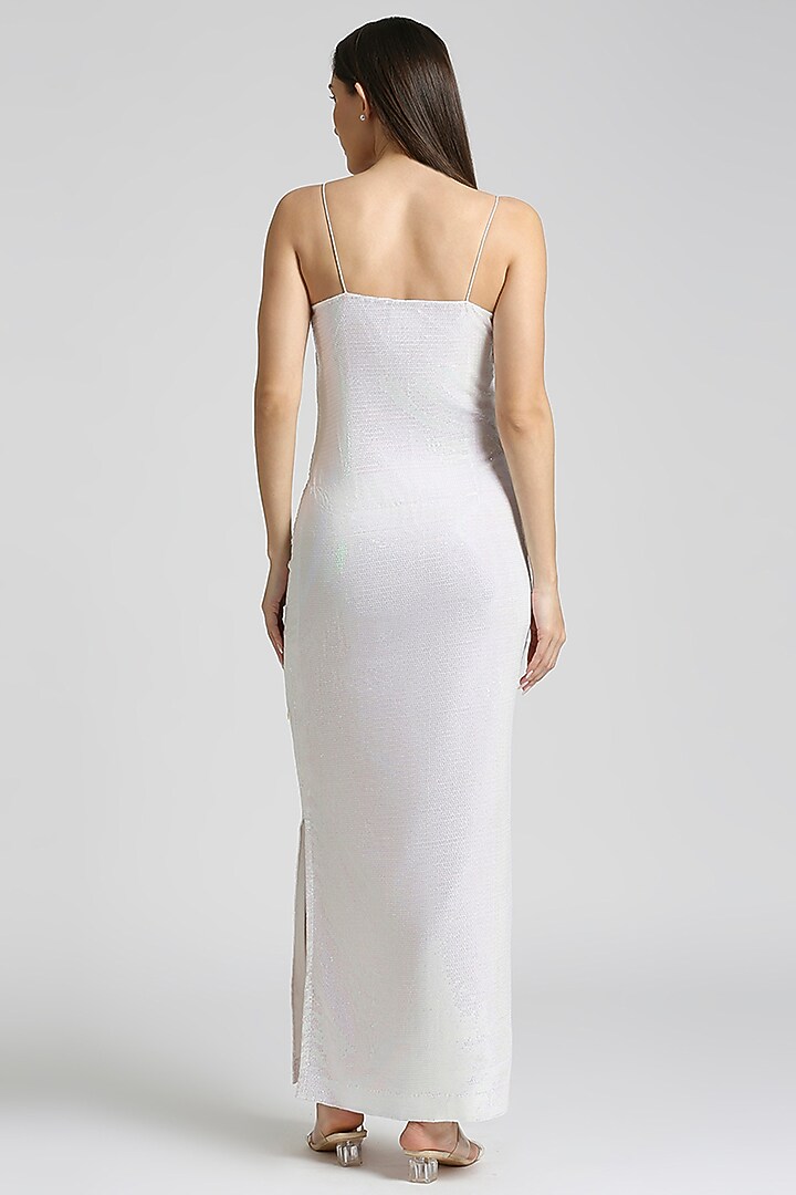White Sequins & Viscose Knit Jacket Summer Dress by Emblaze at Pernia's Pop Up Shop