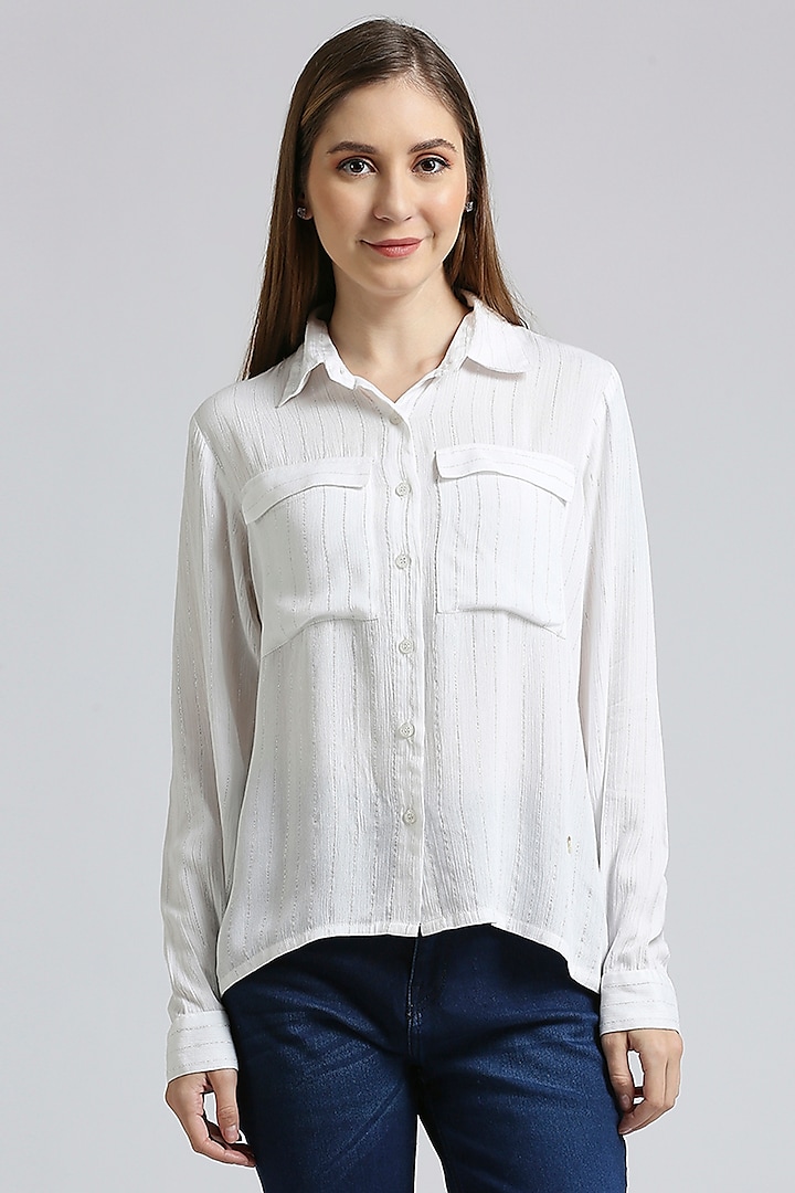 White Lurex Shirt by Emblaze