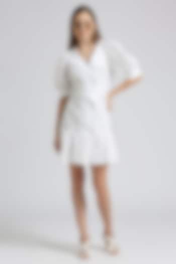 White Lace & Rayon Mini Dress by Emblaze