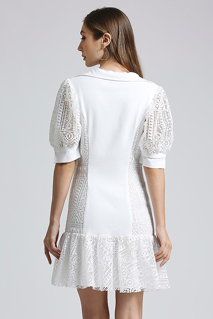 White Lace & Rayon Mini Summer Dress by Emblaze at Pernia's Pop Up Shop