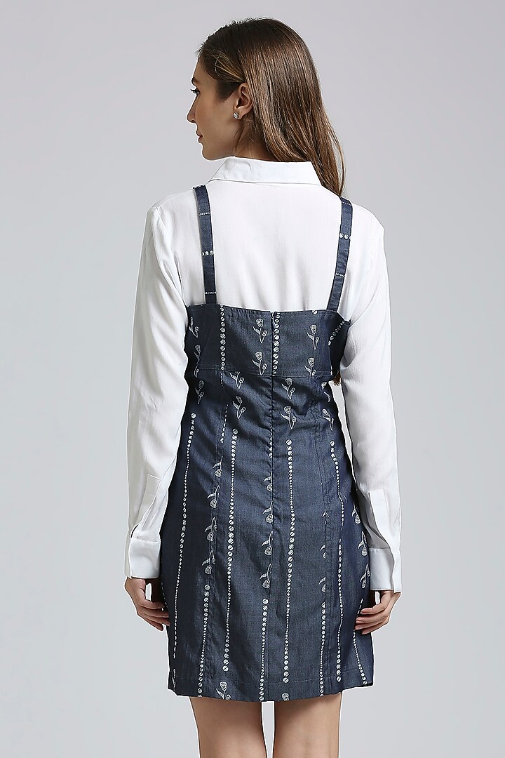 Blue Cotton Denim Summer Dress With Shirt by Emblaze at Pernia's Pop Up Shop