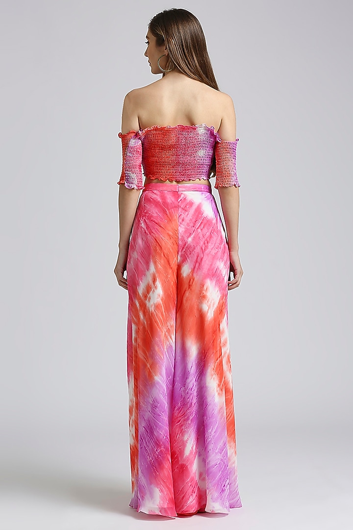 Multi-Colored Georgette Tie-Dye Printed Top by Emblaze at Pernia's Pop Up Shop