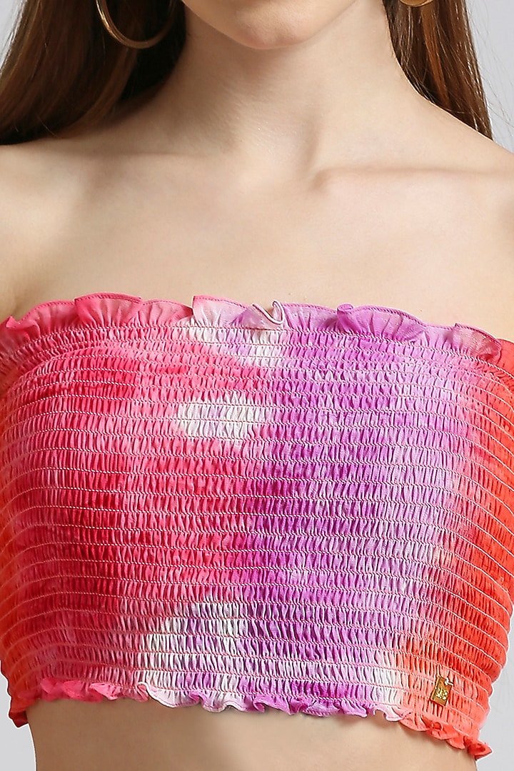 Multi-Colored Georgette Tie-Dye Printed Top by Emblaze at Pernia's Pop Up Shop